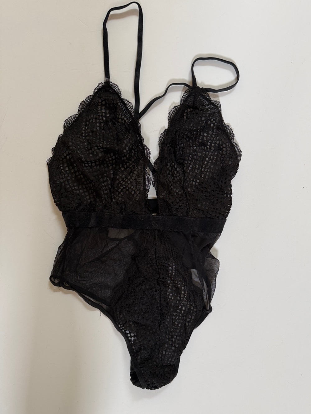 Victoria’s Secret Black Lace Sheer Bodysuit